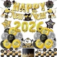 thumbnail image 1 of 2026 New Year Themed Party Decorations: Gold Balloon Set with Flags and Signs, 1 of 3
