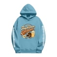 thumbnail image 5 of BODOAO Women's Touchdown Season Football Graphic Hoodie Long Sleeve Pullover, Casual Game Day Sports Fan Sweatshirt with Helmet Coffee Floral Print for Fall Tailgate Wear Light Blue 2XL, 5 of 9