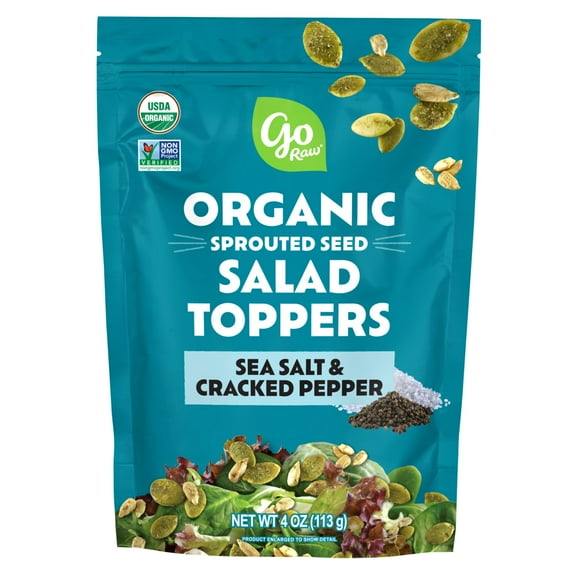 Go Raw, Organic Sprouted Seed Salad Toppers Sea Salt & Cracked Pepper, 4 oz Bag