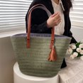 thumbnail image 4 of Bolsos Playa Verano Bolso Hombro Informal Con Borlas para Mujer para Viajes (verde), 4 of 8