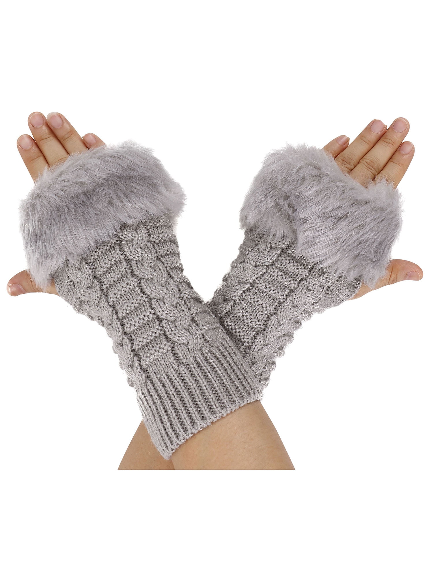 fur winter gloves