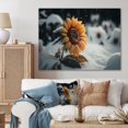 thumbnail image 2 of Designart A Blooming Yellow And Orange Sunflower Winter II Canvas Wall Art, 2 of 5