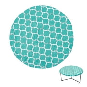FANCY Indoor Outdoor Patio Round Fitted Vinyl Tablecloth Flannel Elastic Edge Waterproof Plastic Cover