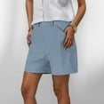 thumbnail image 2 of Shorts Women Ladies Summer Stretch Twill Regular Fit Hiking Casual Chino Short Pants With Pockets Light Blue XXL, 2 of 6