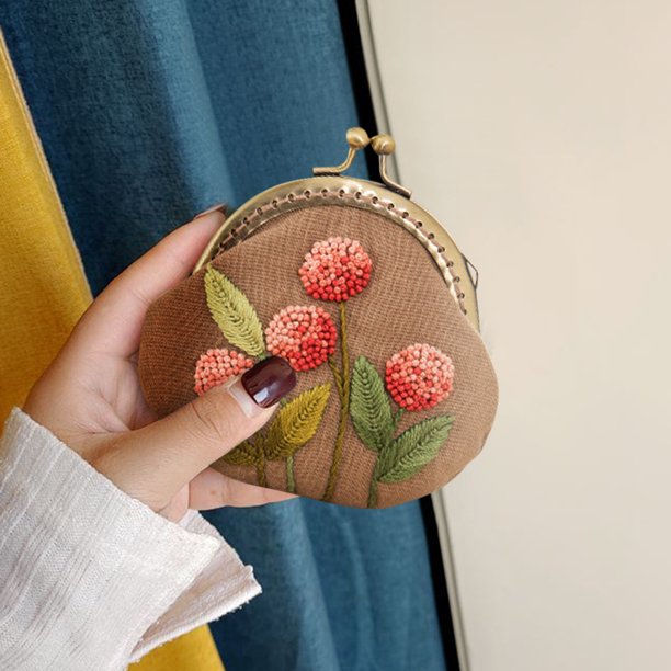 Cuadros Decorativos Kits de bolsos de monedero a presión para mujer con bordado de plantas y bayas DIY (511810) Sywqhk Nuevos Originales