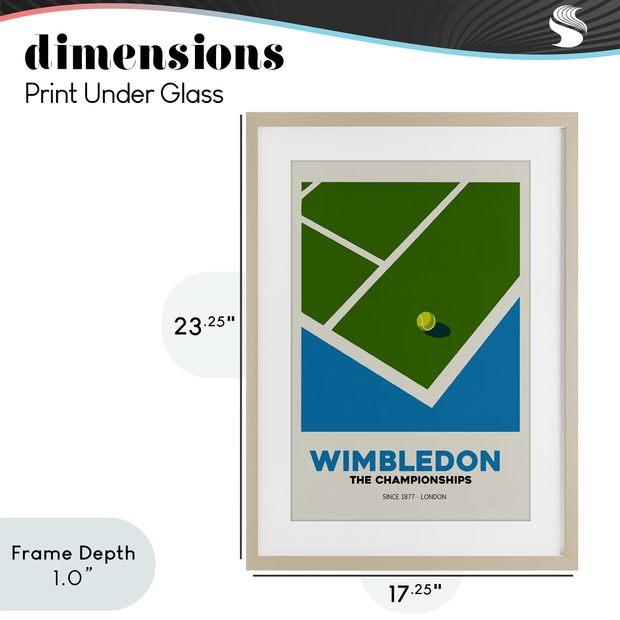 Stupell Industries Wimbledon Tennis Court Birch Framed Print Under Glass, design by Andreas Magnusson