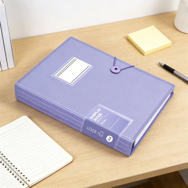 Dvkptbk plastic folder A4 30 Pockets 60 Sides Expanding A4 Document Folder with Snap Closure Plastic Envelopes Transparent Plastic Document Holders Display Paper Document Holders