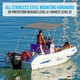 thumbnail image 5 of SereneLife 4 Bow Bimini Top - 2 Straps and 2 Rear Support Poles with Marine-Grade 600D Polyester Canvas (Gray), 5 of 8