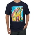 thumbnail image 1 of Wild Bobby Dean Russo Neon Colorfu Dolphin Animal Lover Men Graphic Tee, Navy, X-Large, 1 of 5