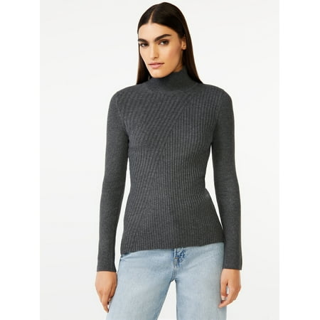 Free Assembly Women’s Diagonal Stitch Turtleneck Sweater