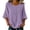 Purple, variant on TFEOQRY Women's Cotton Linen Embroidery Blouse 3/4 Sleeve Crew Neck Casual Loose Lightweight Tops for Daily Wear