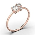thumbnail image 3 of Unique 3 Stone Minimalist 0.55 Carat Round Cut Diamond Moissanite Engagement Ring, Trilogy Ring, Wedding Ring in 925 Sterling Silver With 18k Rose Gold Plating Gift For Her, Gift For Woman, 3 of 3