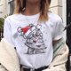 thumbnail image 1 of Camiseta de Reno de Navidad para mujer, ropa de talla grande, Camisetas estampadas blancas 2021, 1 of 5
