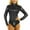 Black, variant on Riforla Women Yoga Jumpsuits Shiny Metallic Leather High Collar Long Sleeve Leotard Bodysuit Women's Bodysuit Blue M