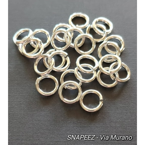 SNAPEEZ® "The Snapping Jump Ring" 99.9% Shiny Silver Ring Hard Open Locking Jump Ring 10mm Heavy Gauge. Made in USA.