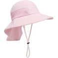 thumbnail image 4 of Muryobao Toddler Kids Baby Girls Boys Sun Hat Summer UPF 50+ UV Protection Caps Wide Brim Neck Flap Beach Play Fishing Hats Pink 3-7 Years, 4 of 6