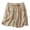 Khaki, variant on Cotton Linen Shorts for Women Summer Casual Lightweight Elastic Waist Wide Leg Loose Flowy Shorts with Pockets