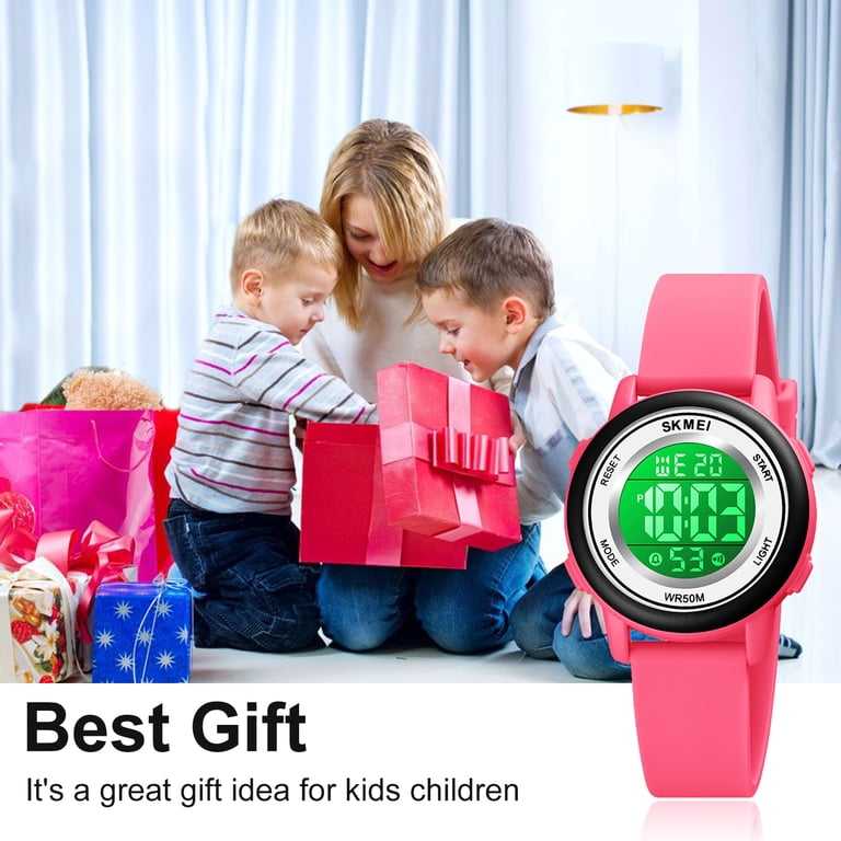 SKMEI Kids Digital Sport Watch 50M Waterproof Peach photo 3