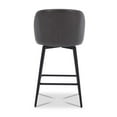 thumbnail image 6 of CHITA 27" Swivel Upholstered Counter Bar Stools Set of 2 with Back & Metal Legs, Faux Leather in Retro Gray, 6 of 12