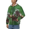thumbnail image 3 of Uemuo Australian White Tree Frog Sitting on Branch for Men's Fashion Full-zip Hoodies & Sweatshirts with Kangaroo Pocket, Zip-up Hooded Sweatshirt, Moisture Wicking & Breathable-XX-Large, 3 of 5