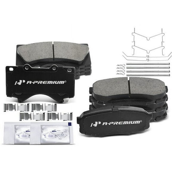 Brake Pad Set 8 - Compatible with 2007 - 2021 Toyota Tundra 2008 2009 2010 2011 2012 2013 2014 2015 2016 2017 2018 2019 2020
