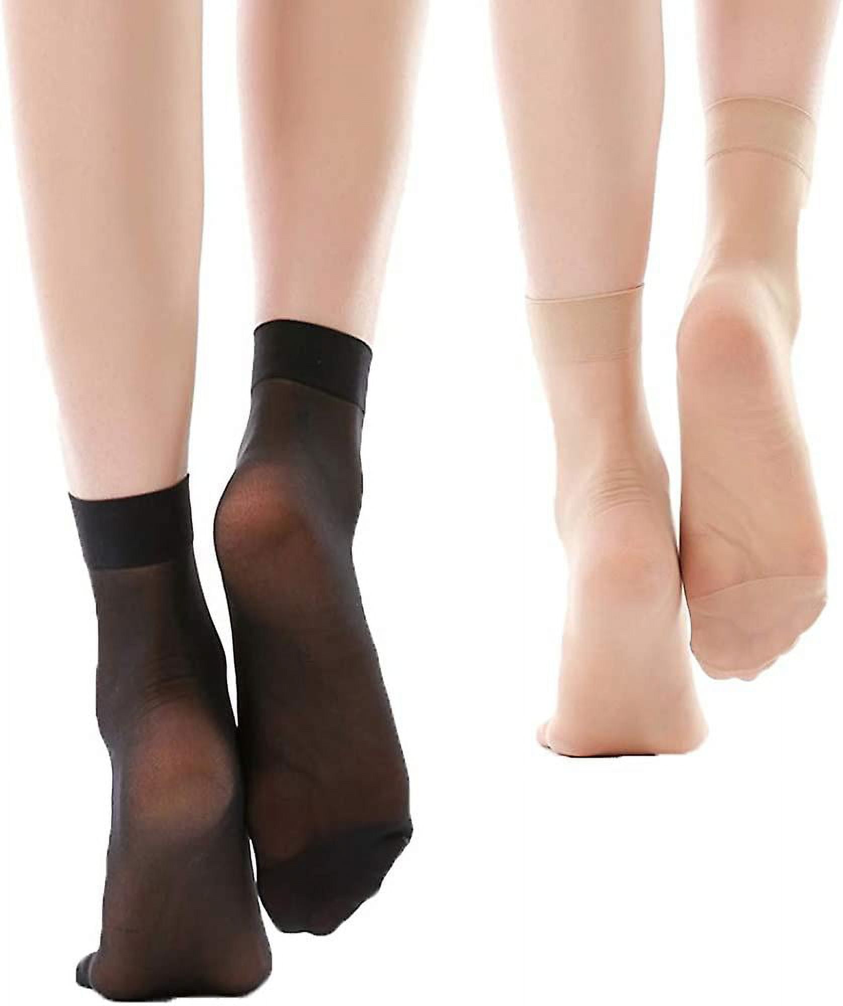 10 Pack Women's Nylon Socks Ankle High Sheer Sock 
