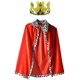 thumbnail image 1 of Disfraz de túnica de rey Disfraz de rey príncipe medieval Capa (capa y corona) Rojo, 1 of 2