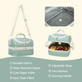 thumbnail image 3 of Khulula Kids Lunch Boxes Bag Insulated Double Decker Lunch Box Tote Pack for Girls Boys Toddler School Picnic Food Cooler Hot Water Ice With Strap Green Dinos, 3 of 5