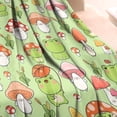 thumbnail image 3 of Red Mushroom Frog Green Pattern Blanket,Comfortable Soft Flannel Throw Blanket,All Season,Warm Lightweight Blankets for Sofa Bed Couch Living Room Chair,30"x40", 3 of 4