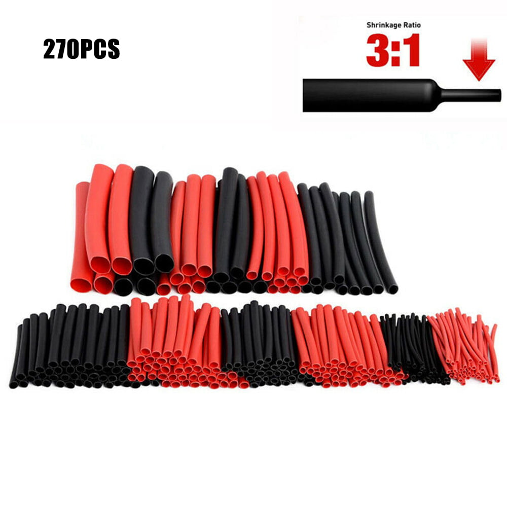 610pcs Heat Shrink Tubing Kit Dual Wall Adhesive Marine Heat Shrink Tube,Ratio 3:1 Electrical Cable Sleeve Assortment with Storage Case for Long Lasting Insulation 12 Sizes, Black 