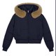 thumbnail image 3 of Parkas de manga larga para mujer, otoño e invierno, con cuello de pelo grande y solapa, chaqueta acolchada de manga larga a la moda, abrigo para mujer, 3 of 8