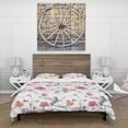 thumbnail image 2 of Designart 'Vintage Pattern: Bird, Flowers, Leaves' Farmhouse Duvet Cover Set, 2 of 4