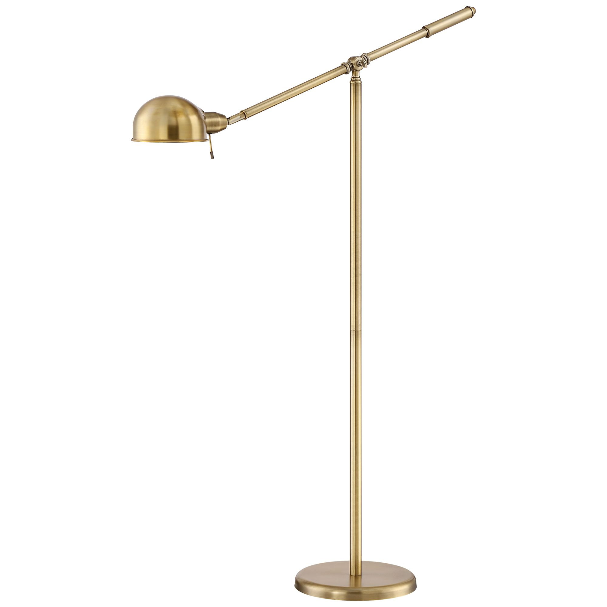 360 Lighting Modern Pharmacy Floor Lamp Antique Brass Adjustable Boom Arm And Head For Living Room Reading Bedroom Office