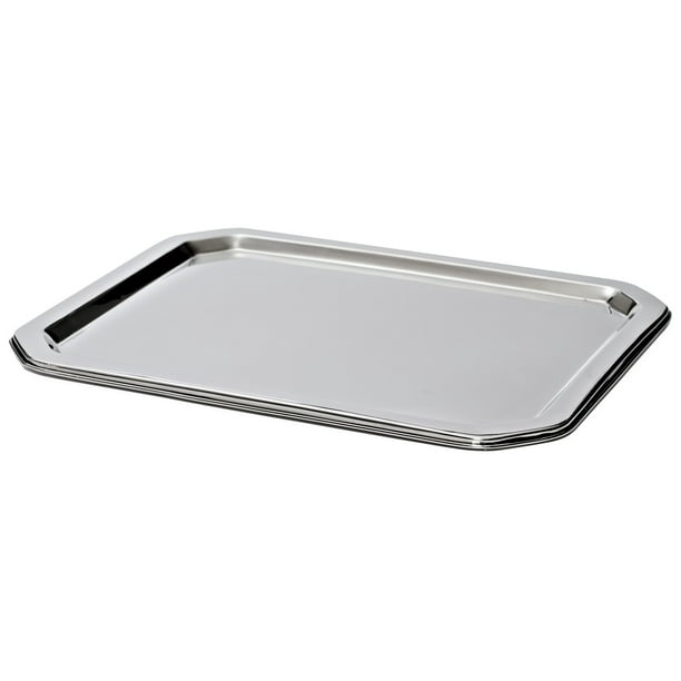 Bezrat Stainless Steel Food Serving Tray Rectangular Decorative