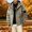 Khaki, variant on Men's Camo Print Hooded Cargo Jacket Multi Snap Flap Pockets Drawstring Hem Windproof Warm Casual Street Outerwear for Cold Fall Daily Khaki L