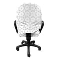 thumbnail image 3 of Abstract Office Chair Slipcover, Streaks Forming Geometrical Elements Drawn by Hand on a Plain Backdrop, Protective Stretch Decorative Fabric Cover, Standard Size, Charcoal Grey White, by Ambesonne, 3 of 5