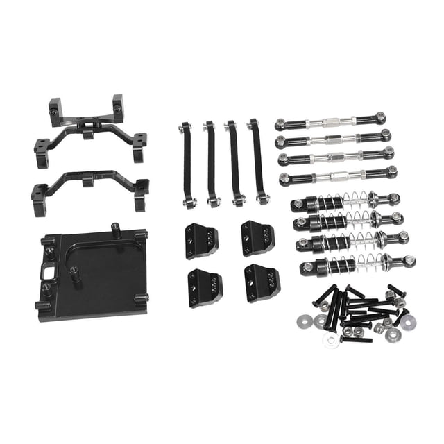 arctrm Kit de Pièces de Voiture RC 1/12 Support de Servo Alliage d'Aluminium Pièce de Réparation Remplacement Tige de Fixation Noir