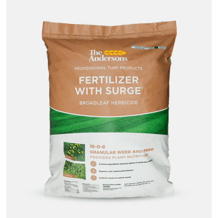 The Andersons Professional Surge Weed and Feed 16-0-9 Post-Emergent Weed Control and Fertilizer - Covers up to 20,000 sq ft (40 lb)