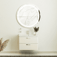 thumbnail image 2 of Modern Wall-Mounted Bathroom Vanity with Washbasin | Fiona Beige Matte Collection | Non-Toxic Fire-Resistant MDF-24"-No Mirror, 2 of 4