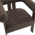 thumbnail image 5 of Christopher Knight Home 31" Modern Round Arm Accent Chair with Velvet Upholstery, Wood Frame, Dark Brown, 5 of 10