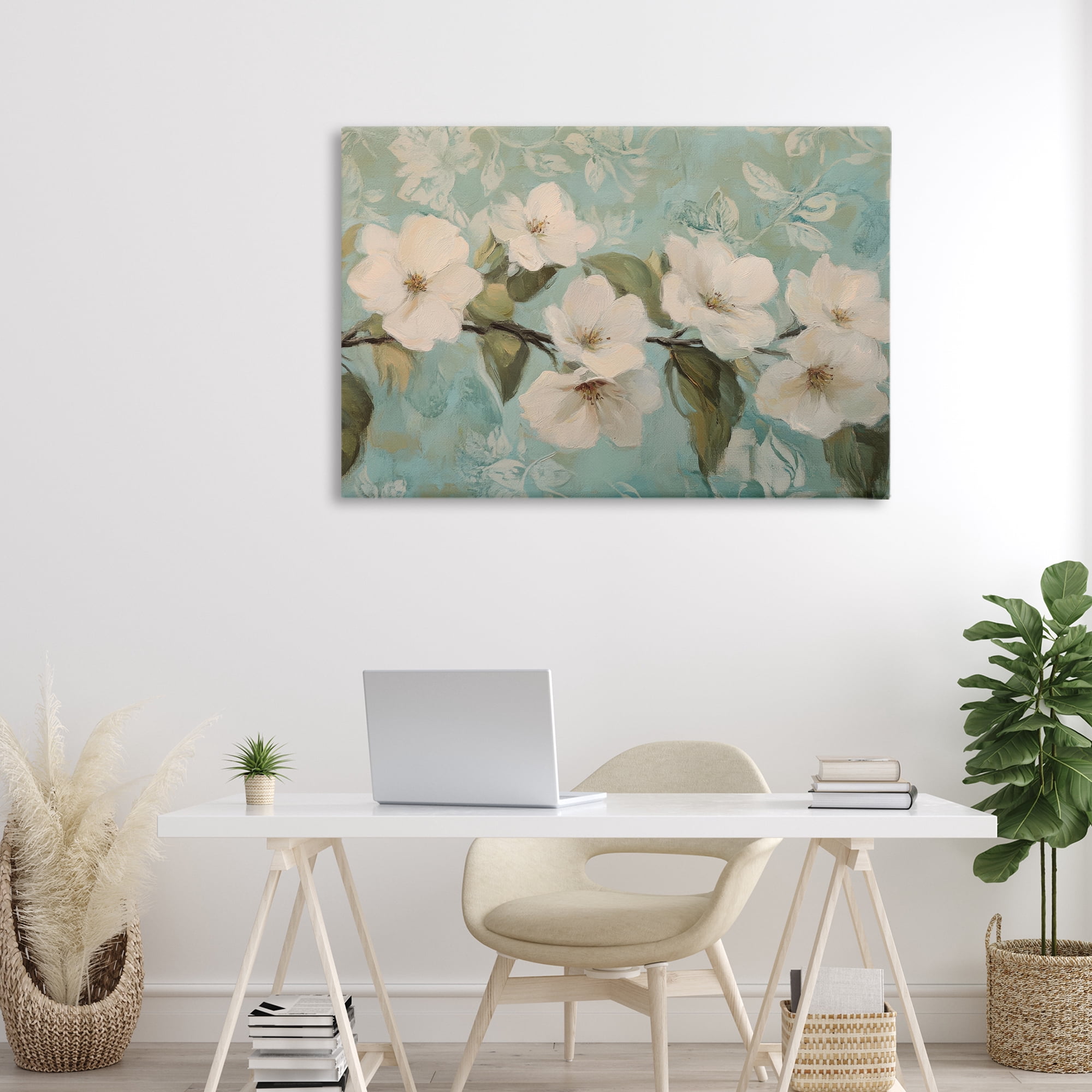 Stupell Industries Serene Flower Branch Blooms Canvas Wall Art, design by Petal Prints Design