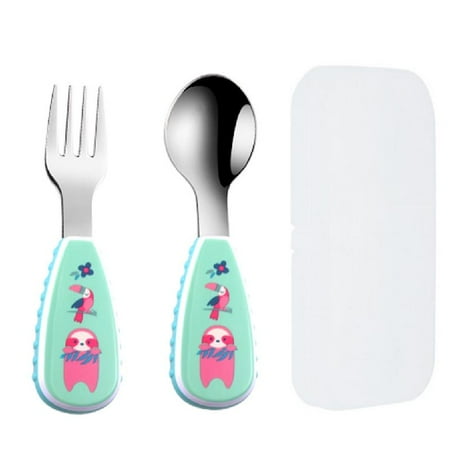 

HESITONE Toddlers Tableware Spoon Fork Tableware Set Suitable for Children Self-feeding Baby Tablewares Suitable for Kitchen Home