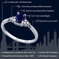 thumbnail image 2 of Gem Stone King 14K White Gold Blue Sapphire and White Diamond Engagement Ring for Women | 0.61 Cttw | Wedding Anniversary Promise Ring for Women | Available 5,6,7,8,9, 2 of 5
