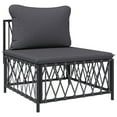 thumbnail image 5 of vidaXL 4 Piece Patio Lounge Set with Cushions Anthracite Steel, 5 of 8