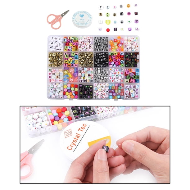 Abalorios de Letras con Orificios Grandes Perfecl para Manualidades Surtido para Pulseras Collares