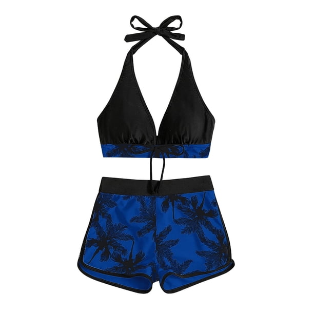 Traje de baño con falda y chaleco con estampado de puntos redondos para mujer OAVQHLG3B Store lin121212