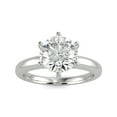 thumbnail image 2 of 3 Carat Round Brilliant Moissanite Solitaire Engagement Ring in 14k White Gold (G-H, VS, cttw) 6-Prong Size 9 by Beverly Hills Jewelers, 2 of 5