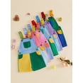 thumbnail image 3 of Argulvti Kids Girls Boys Overall Shorts, Cute Contrast Color Summer Jumpsuit with Pockets, 3 of 9