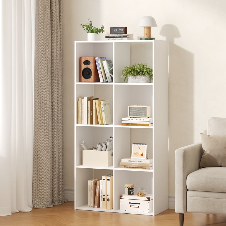 JIOABL 8-Cube Storage Organizer Bookshelf in White photo 6