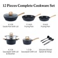 thumbnail image 7 of RUIE 12-Piece Pots and Pans Set, Ceramic Nonstick Cookware Set with Steamer and Utensils, Induction Compatible, Black, 7 of 7